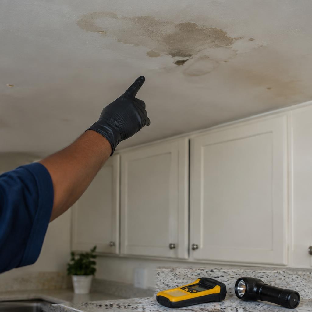 Ceiling leak check