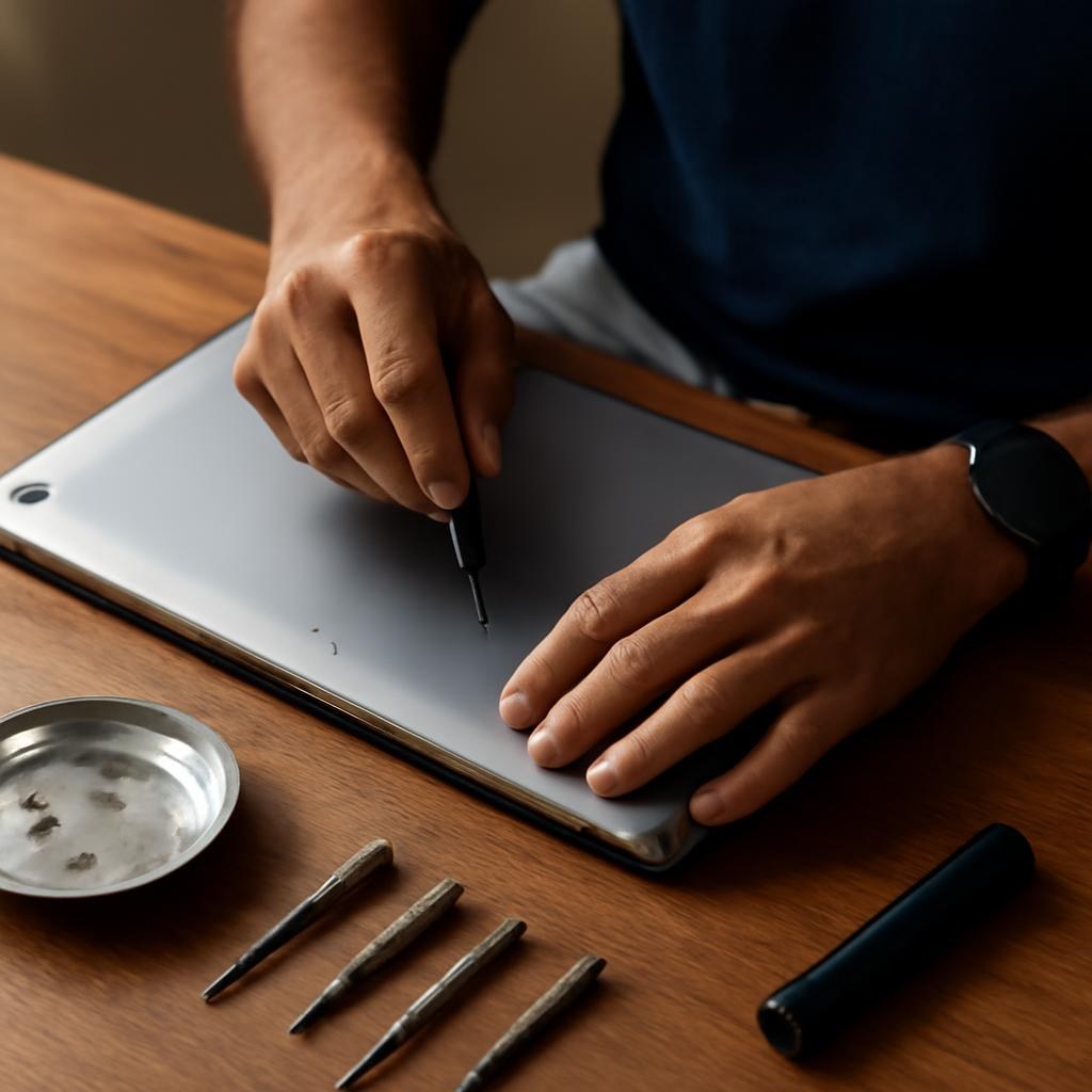 Laptop opened for repair